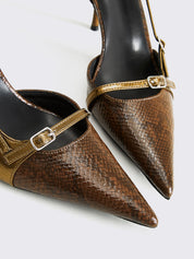 Lynar | Chique Hakken van Slangenleer Look met Gesp