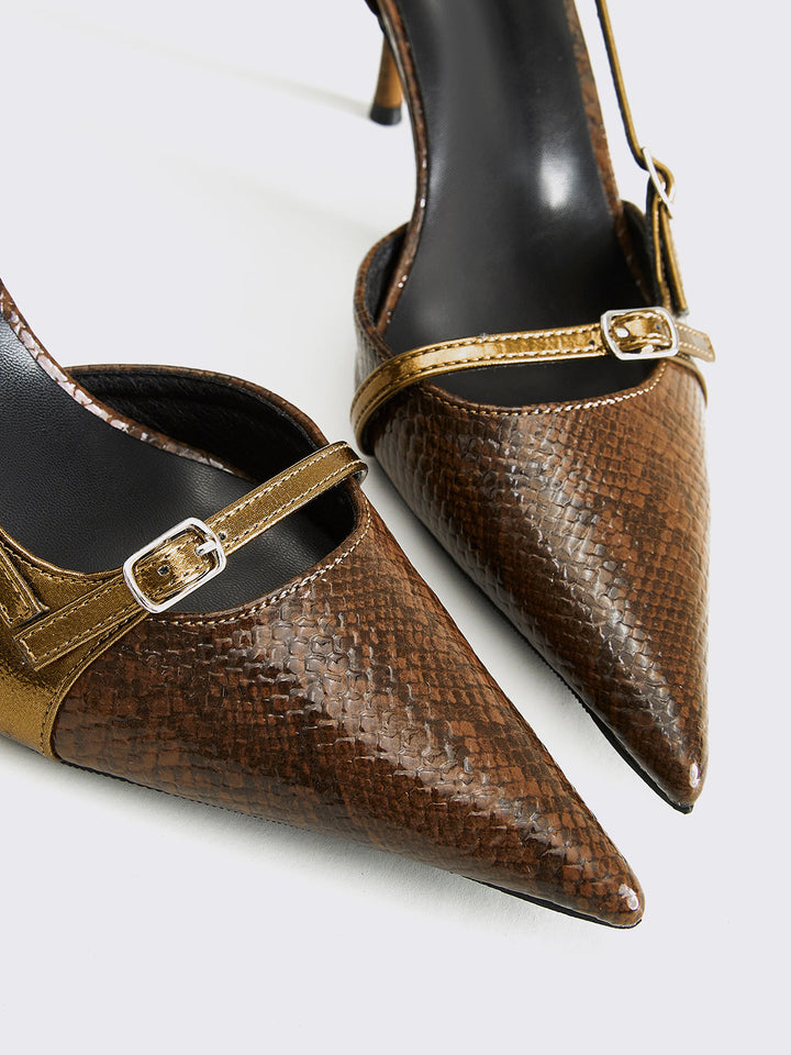 Janelle | Dames pumps met gesp puntneus