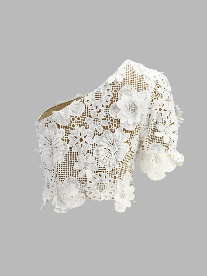 Iliana | Dames tweedelige set met asymmetrisch kant