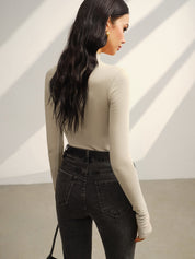 Carmen | Warme Jersey Top met Opstaande Kraag – Stretch Fit
