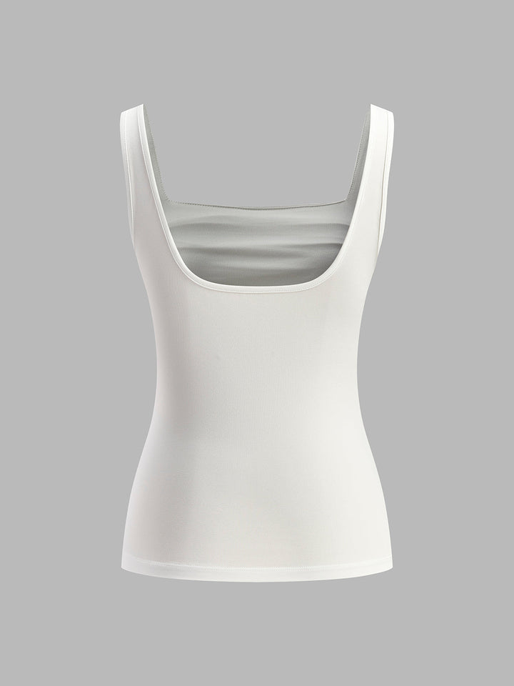 Nyomi | Dames top met vierkante hals plooidetail