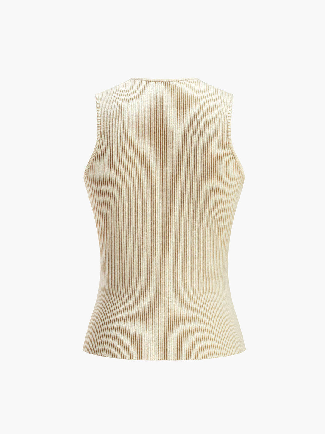 Ariyah | Dames top mouwloos ribstructuur ronde hals
