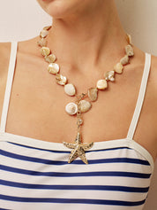 Parelketting Dames met Schelp & Ster – Goudkleurig