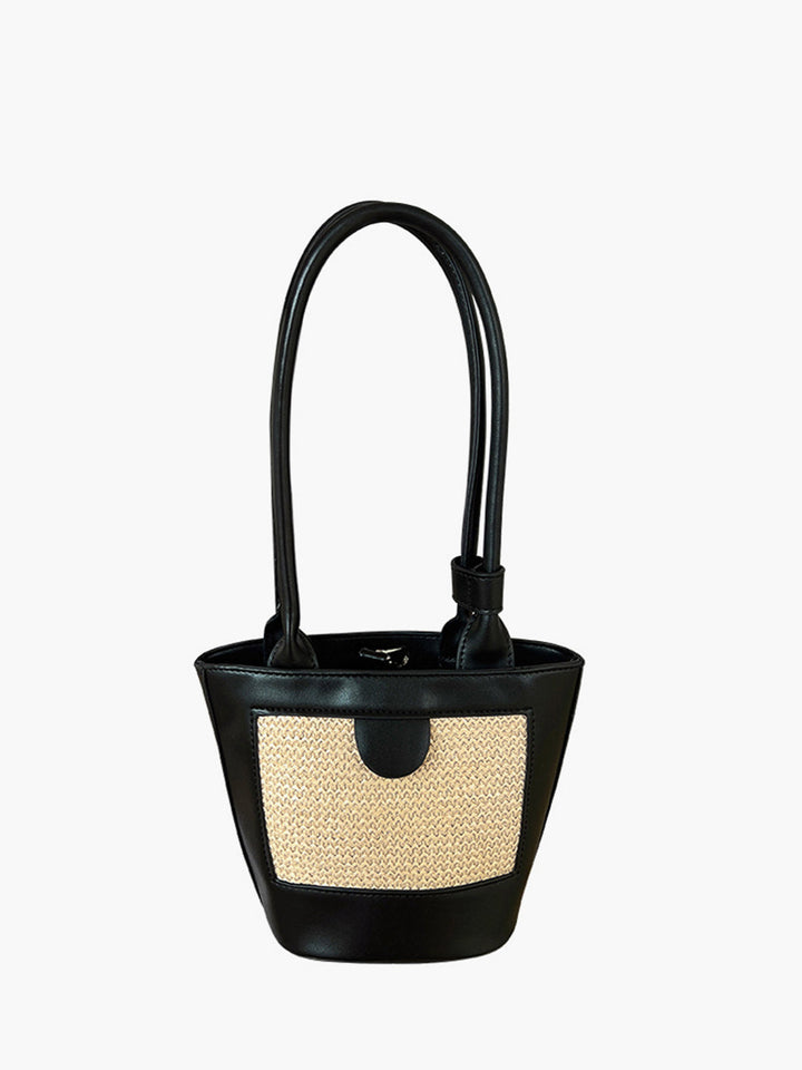 Everly | Dames tote tas met geweven afwerking en schouderband