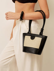 Christine | Tote Bag Dames – Rieten Handtas met Vegan Leer