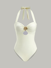 Emée | Elegante Halter Badpak met Strik – One-Piece Dames