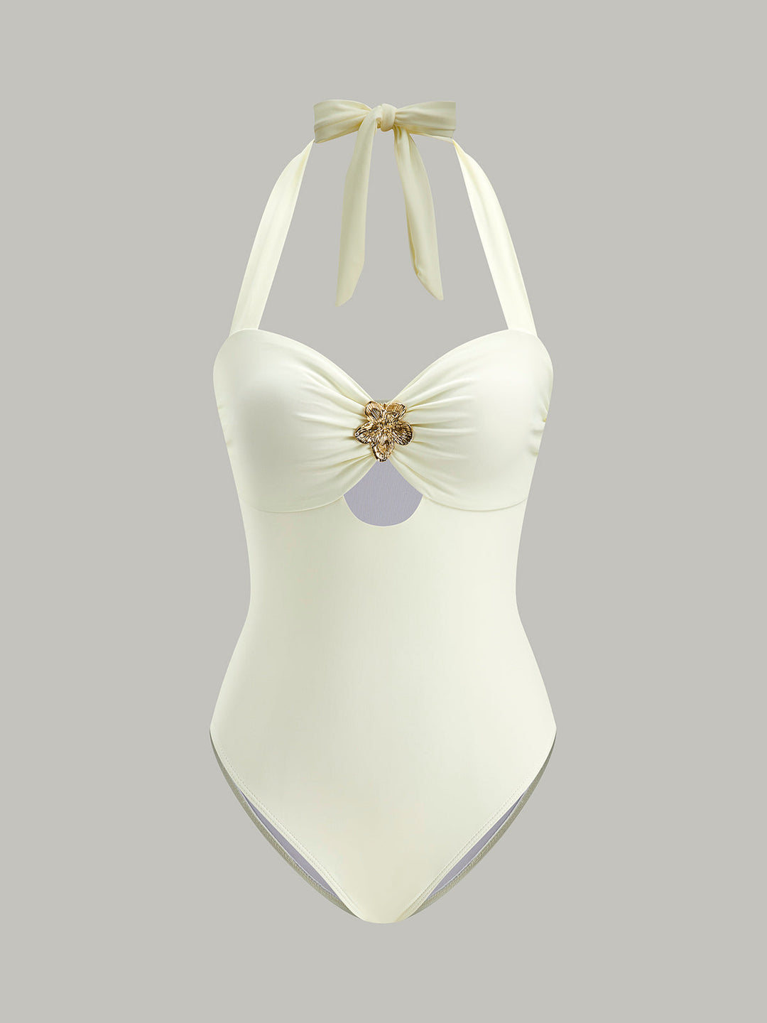 Marley | Dames badpak met halterband en ringdetail