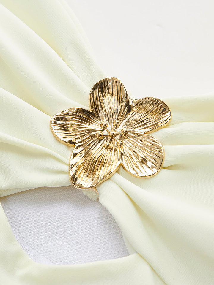 Marley | Dames badpak met halterband en ringdetail