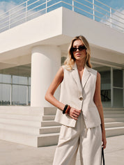 Catalina | Linnen Katoenen Mouwloos Vest – Trendy, Modern en Stijlvol