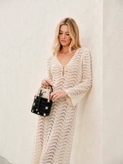 Alya | Strandmode Cover Up - Witte Doorschijnende Maxi Jurk