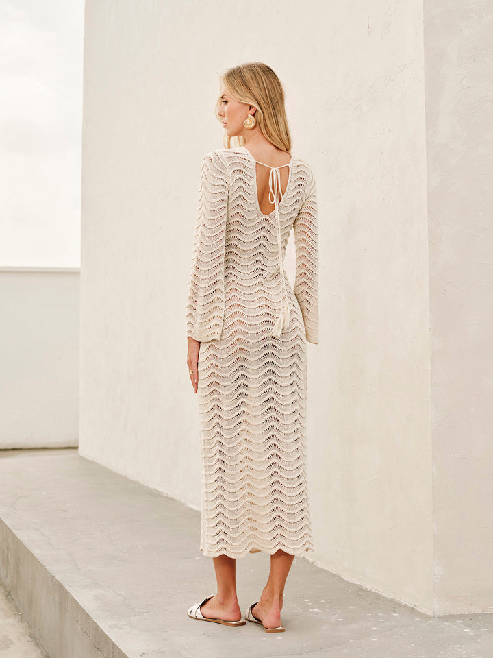 Lynn | Dames jurk maxi crochet strand cover-up open knit