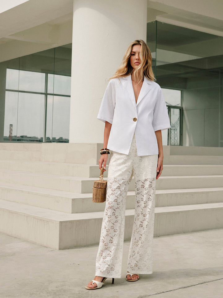 Laney | Dames Broek met Hoge Taille Wijde Pijpen
