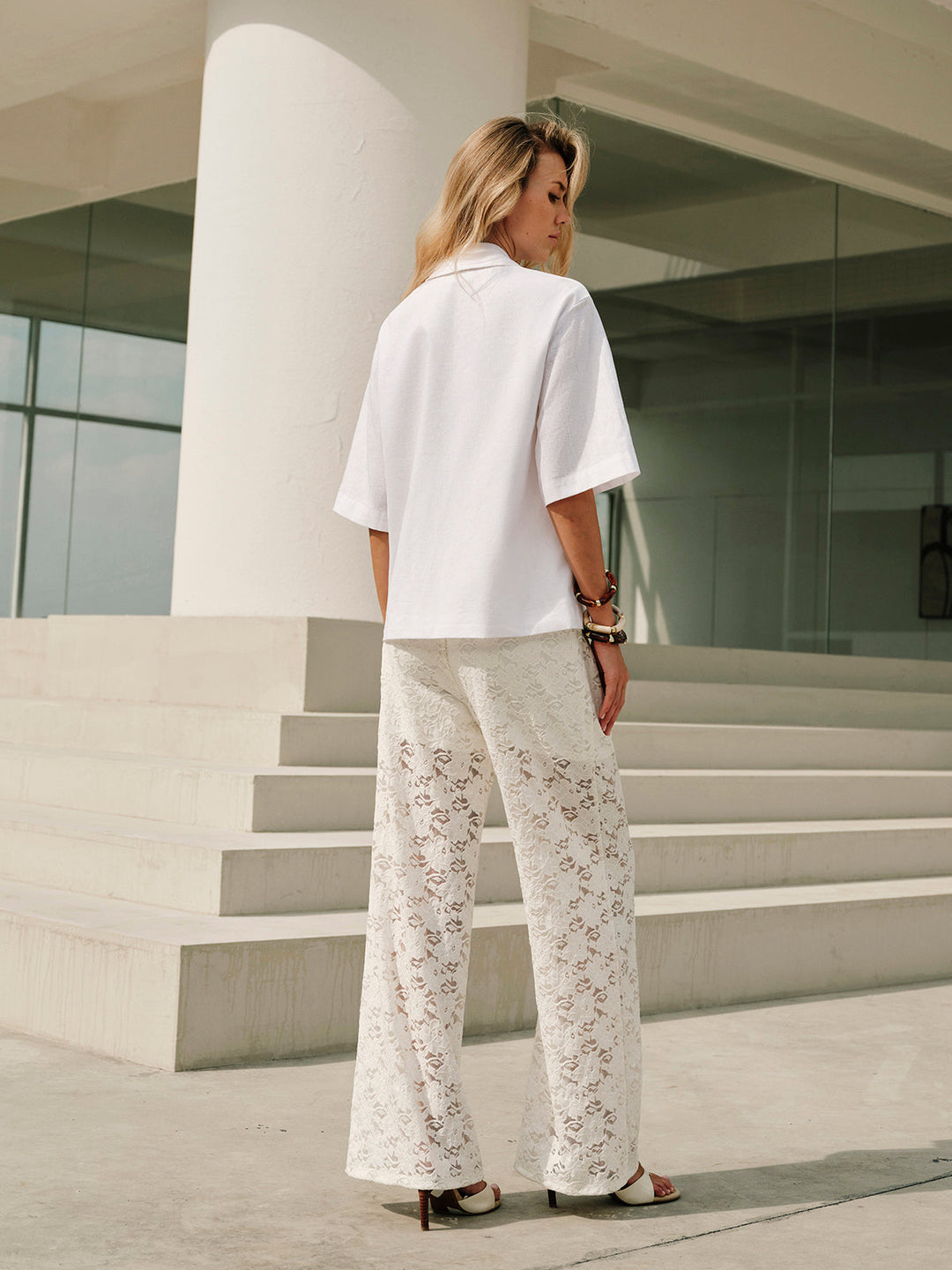 Laney | Dames Broek met Hoge Taille Wijde Pijpen