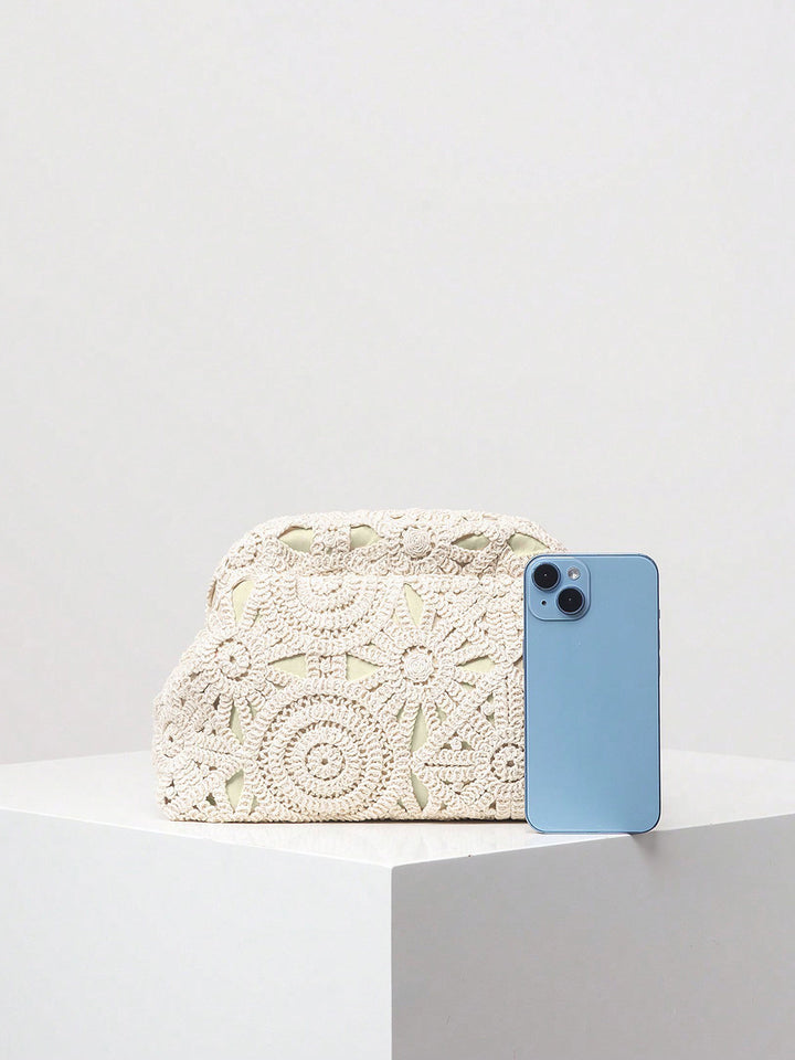 Crochet | Dames Clutch Tas met Crochet en Kant