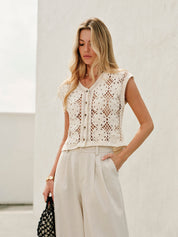 Dunya | Katoenen Jacquard Top voor Dames