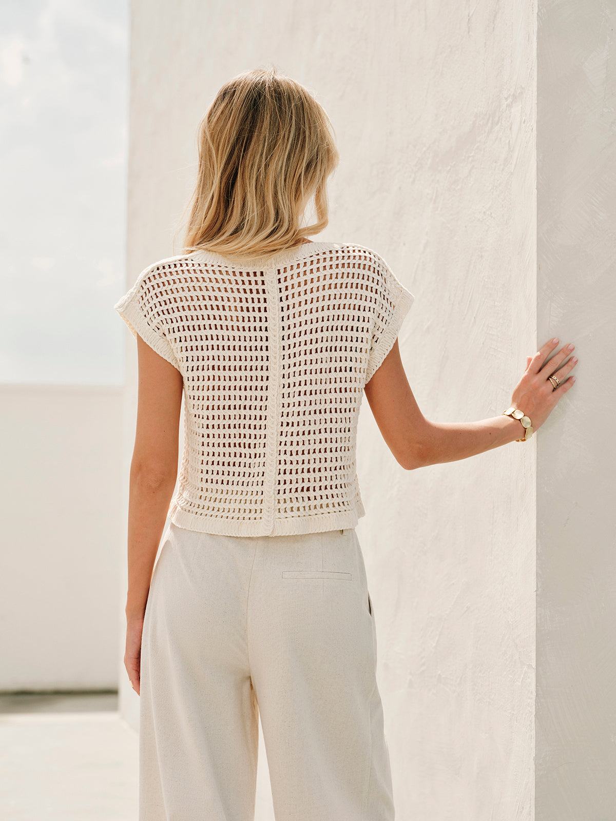 Dunya | Katoenen Jacquard Top voor Dames