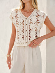 Dunya | Katoenen Jacquard Top voor Dames