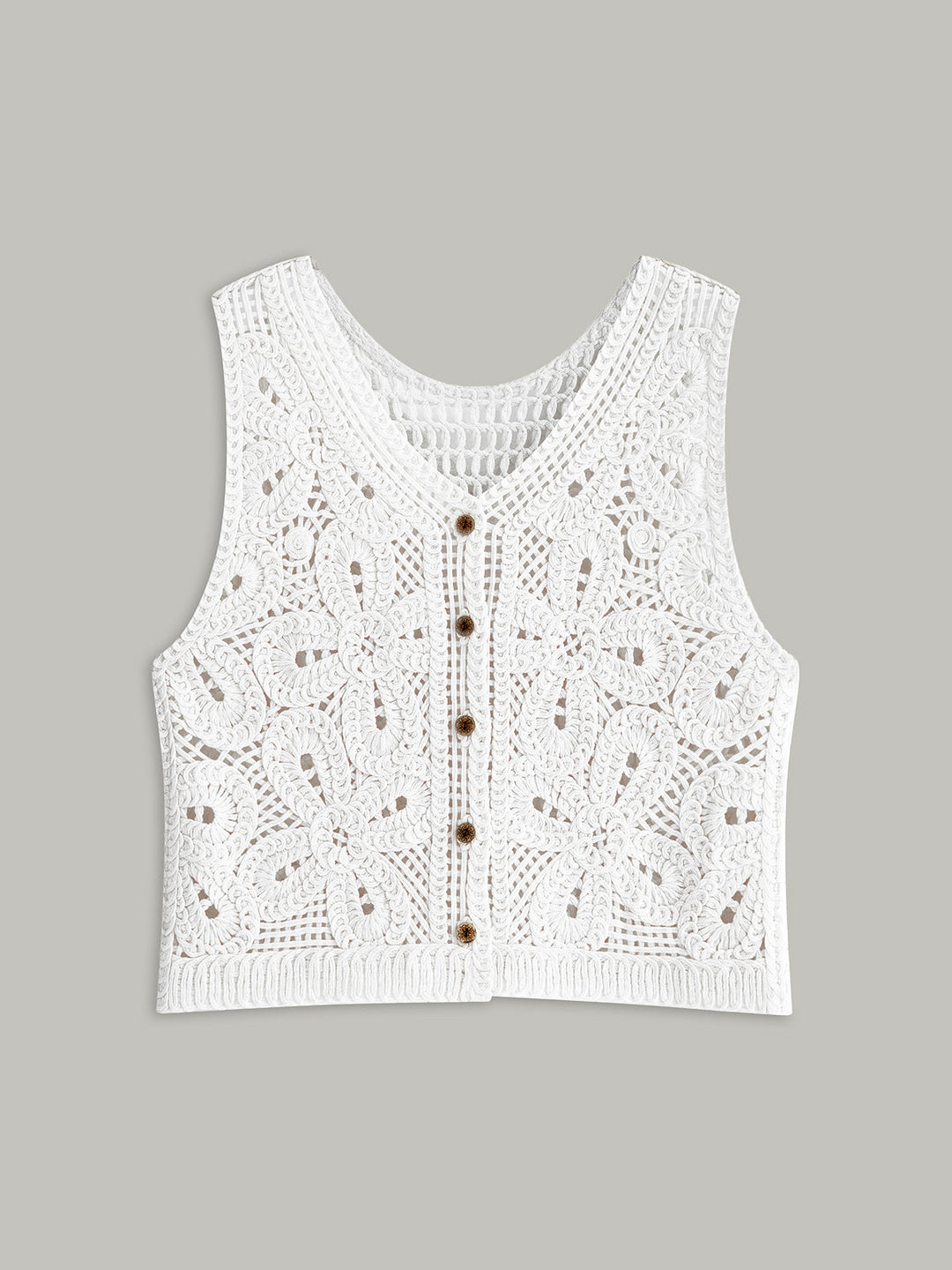 Kamila | Dames vest met knoopsluiting opengewerkt design