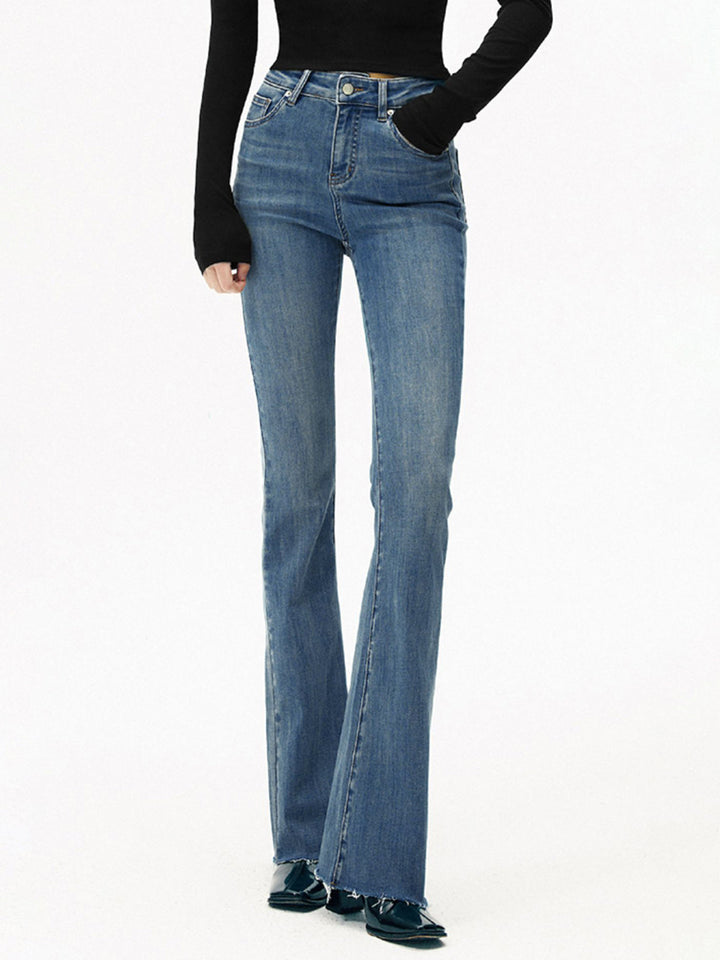 Ruthie | Dames high-waist bootcut jeans slim fit met stretch