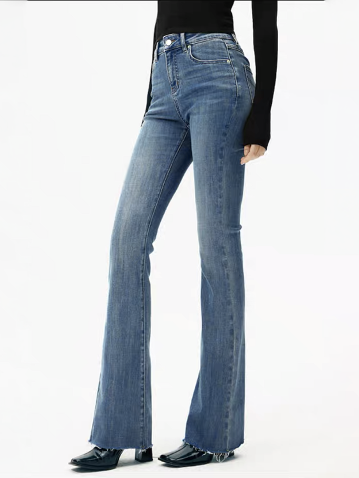 Ruthie | Dames high-waist bootcut jeans slim fit met stretch