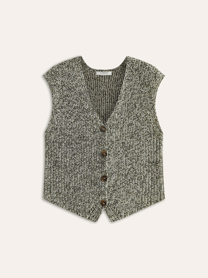 Jaliyah | Dames gilet met knopen V-hals