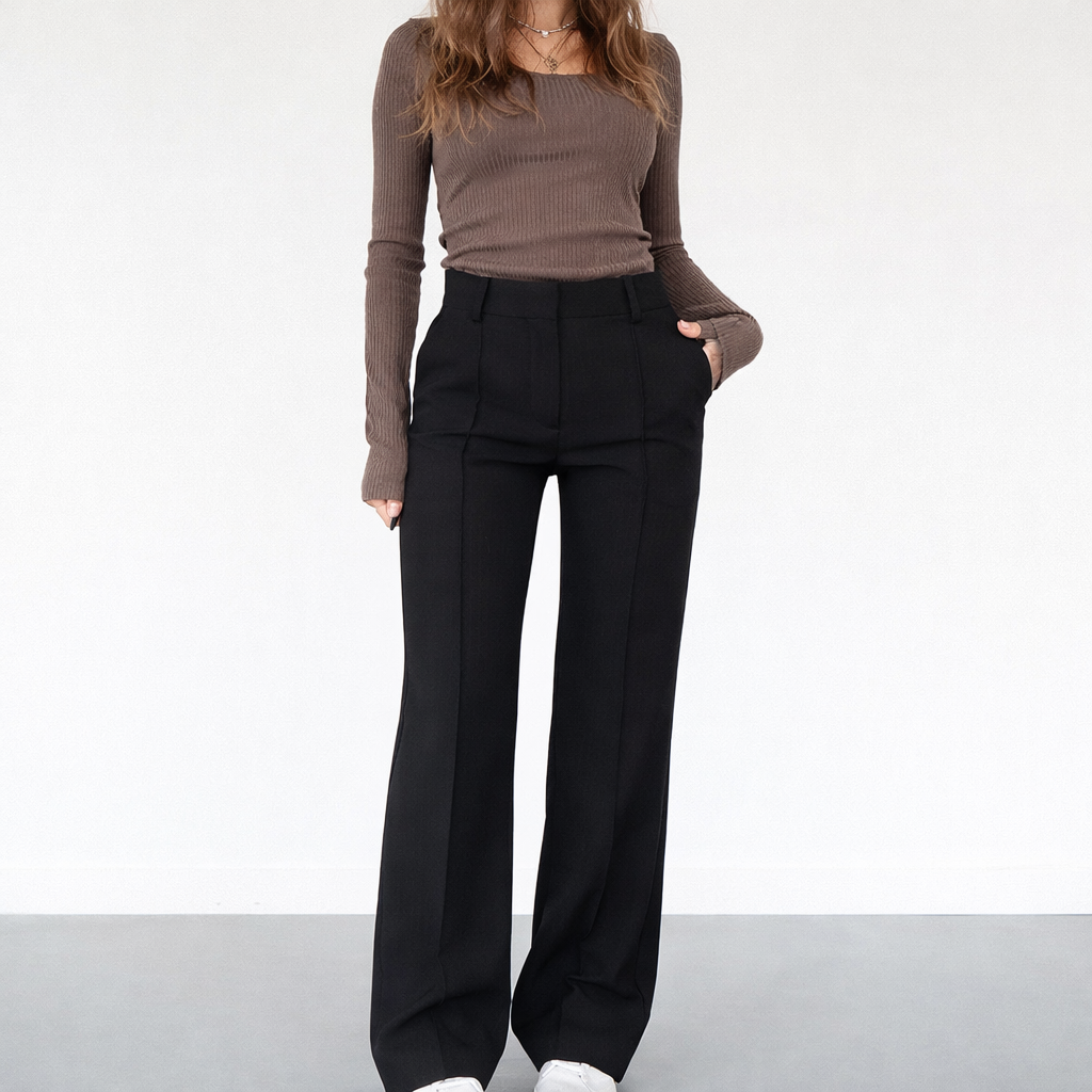 Beau | High-Waist Pantalon Met Rechte Pijpen