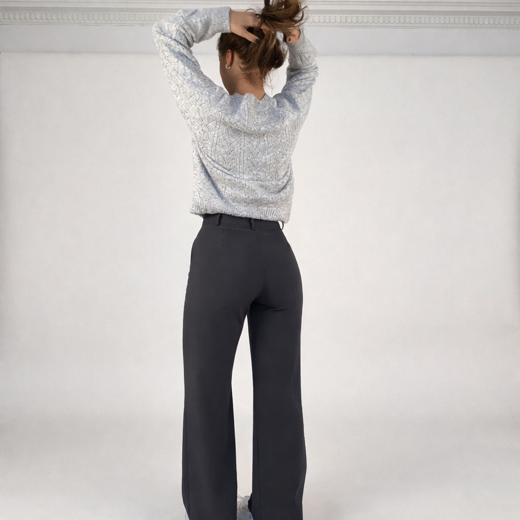 Roselyn | Dames Broek met Hoge Taille Rechte Pijpen