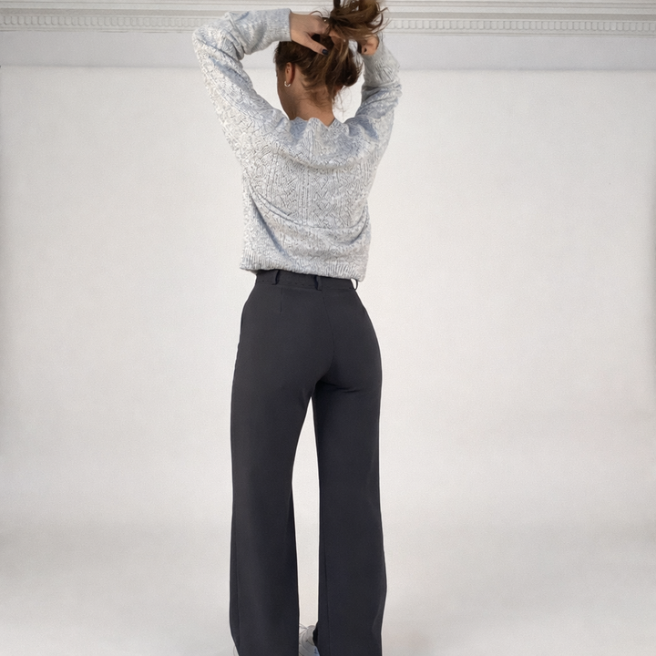 Roselyn | Dames Broek met Hoge Taille Rechte Pijpen