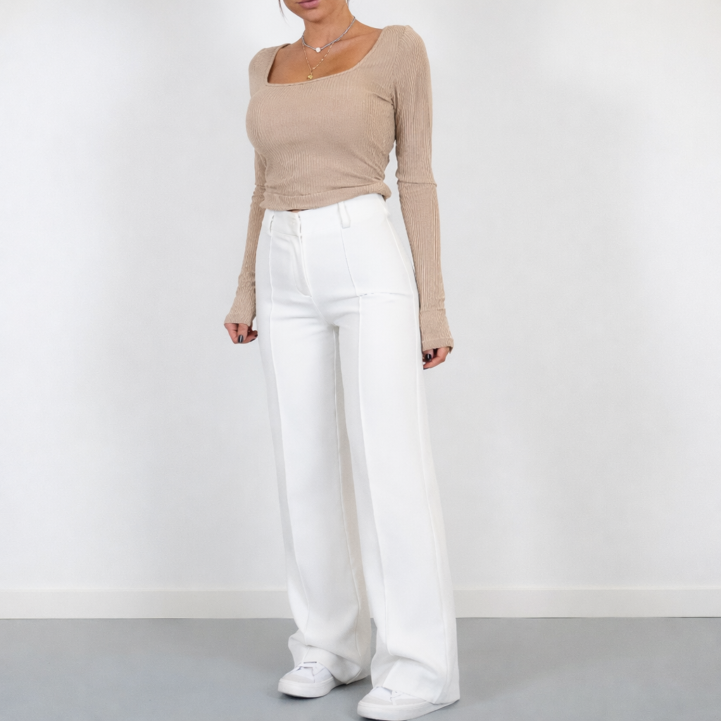 Beau | High-Waist Pantalon Met Rechte Pijpen