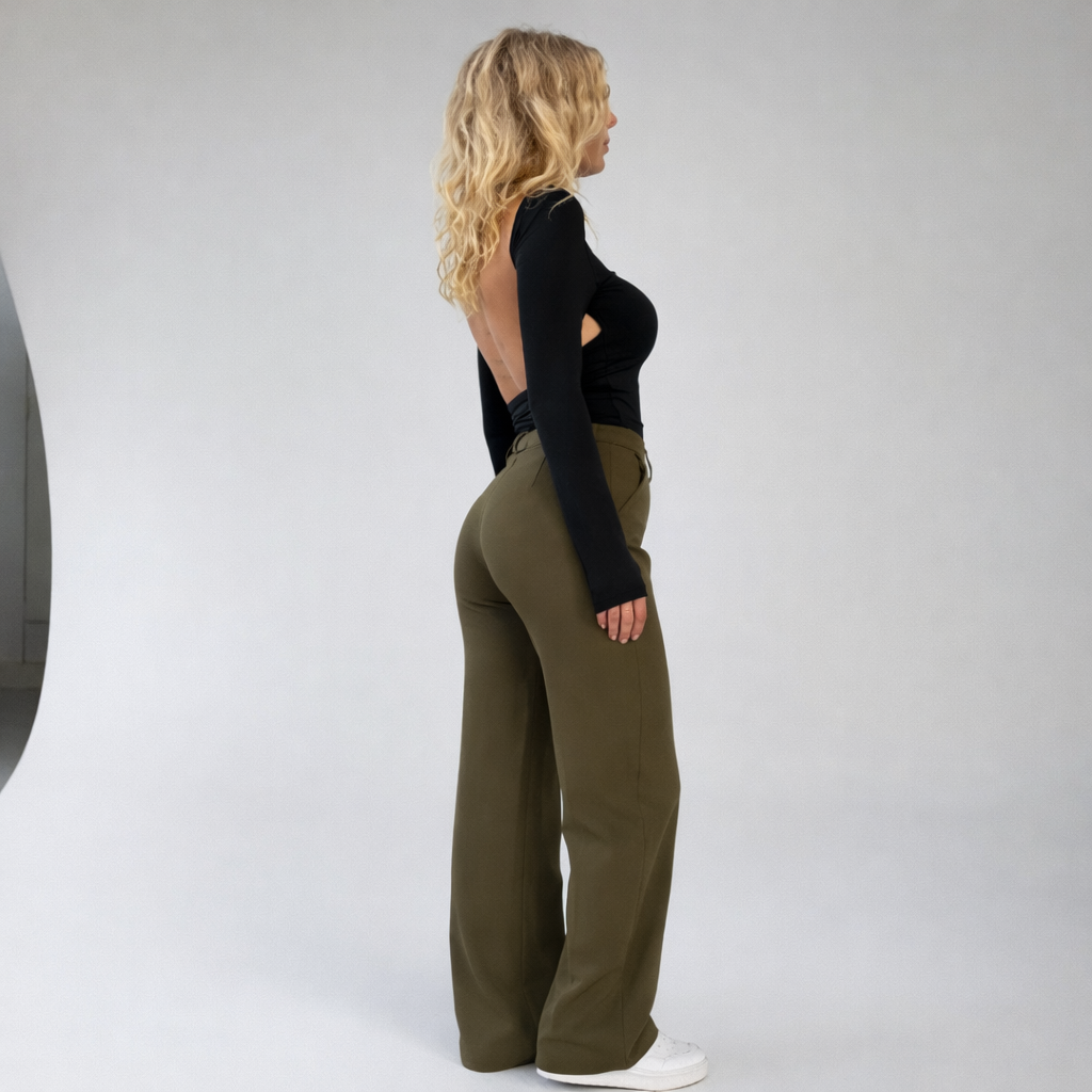 Beau | High-Waist Pantalon Met Rechte Pijpen