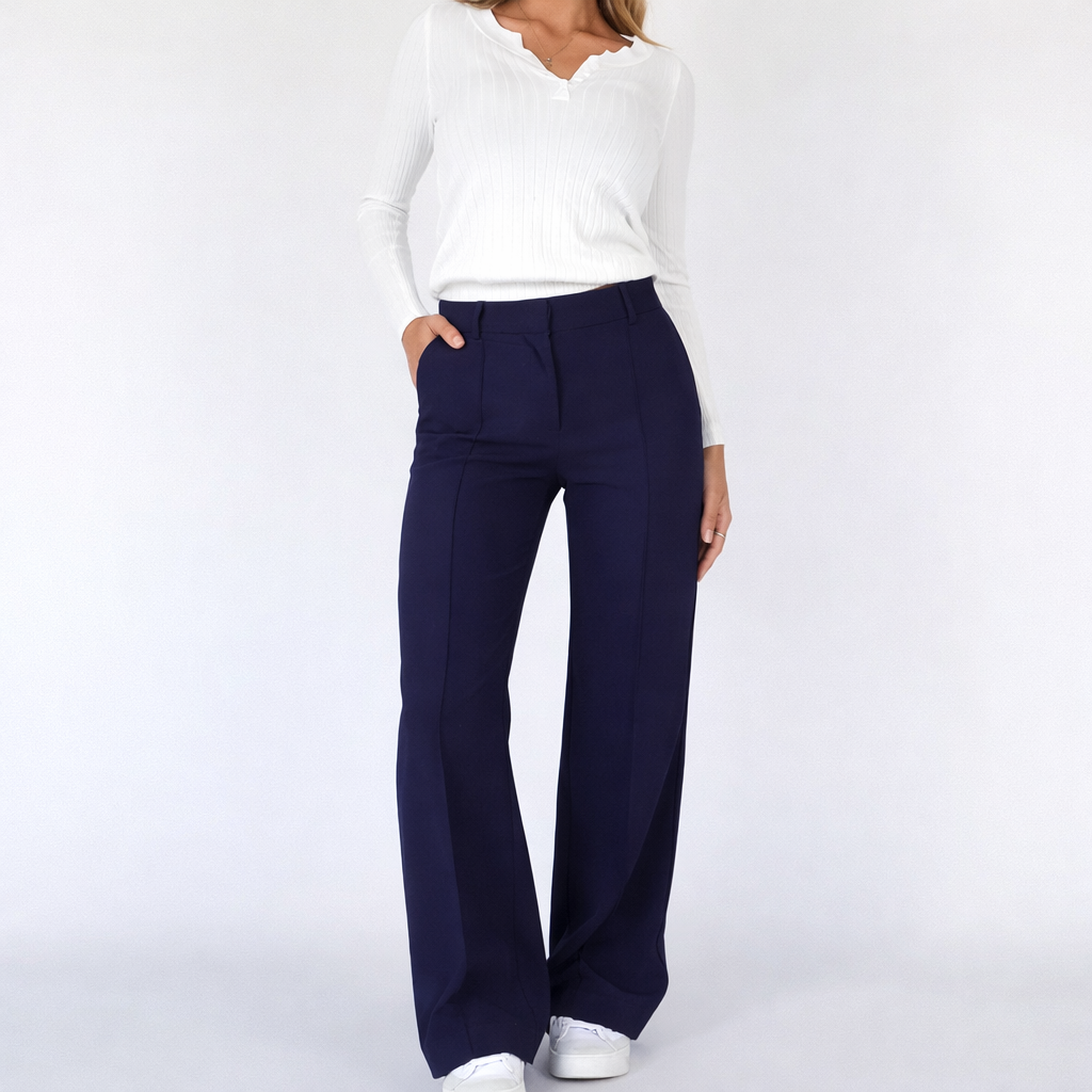 Beau | High-Waist Pantalon Met Rechte Pijpen