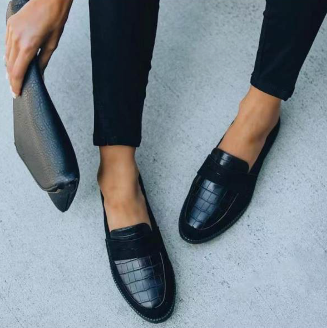 Julianna | Dames loafers met crocopatroon instapmodel
