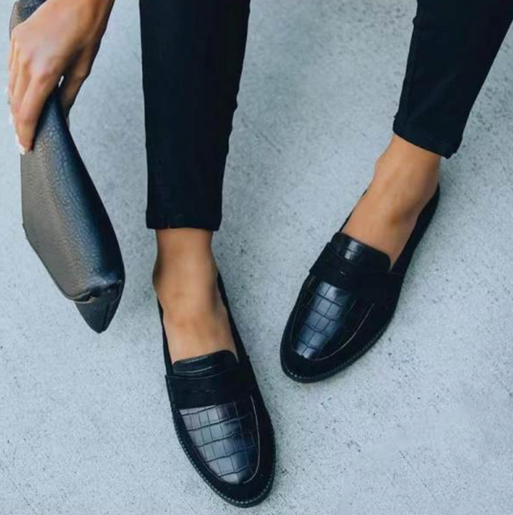 Julianna | Dames loafers met crocopatroon instapmodel
