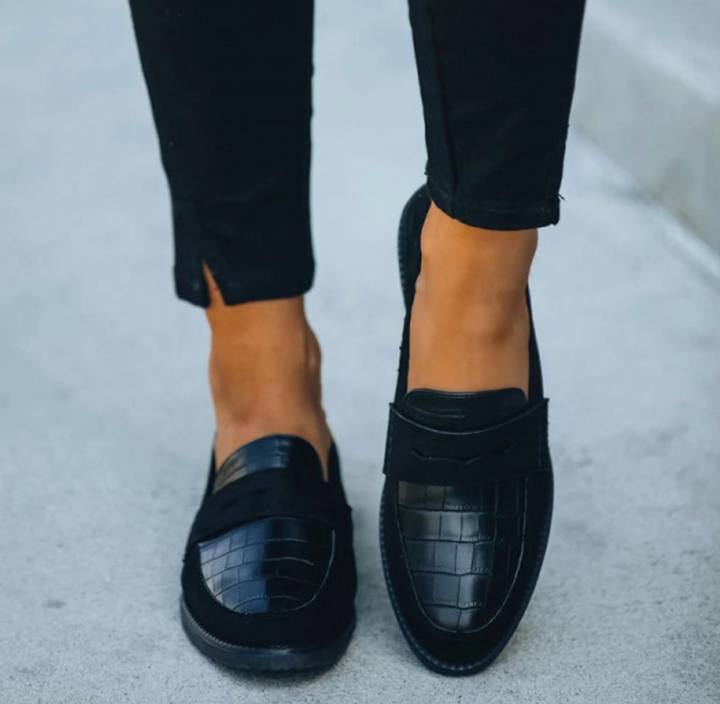 Julianna | Dames loafers met crocopatroon instapmodel