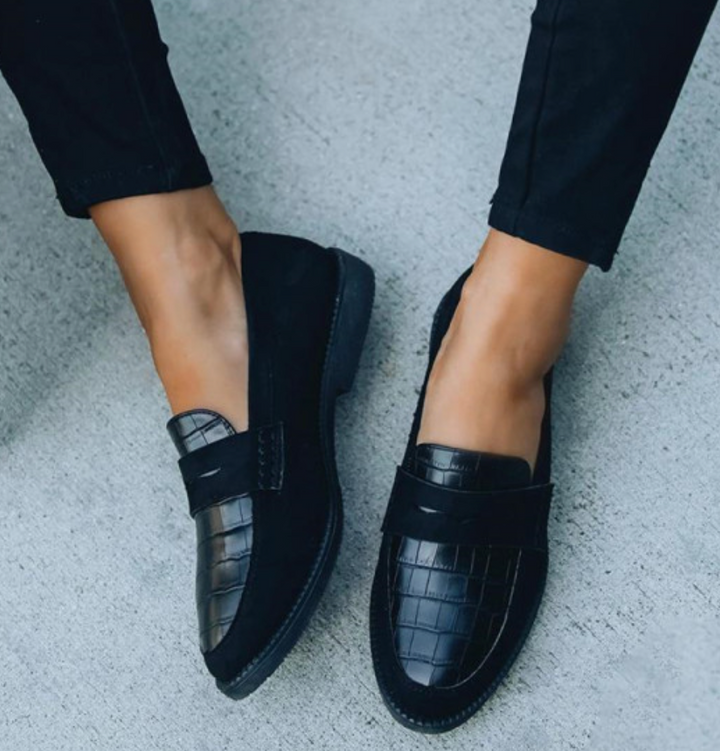 Julianna | Dames loafers met crocopatroon instapmodel