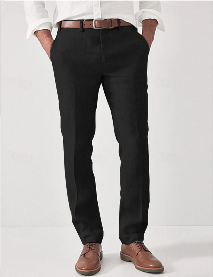 Leo | Herenpantalon met riemlussen en persvouwe