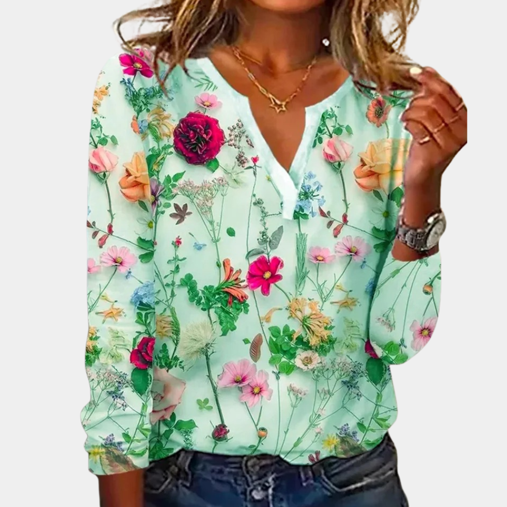 Francesca | Damesblouse met bloemenprint en losse pasvorm