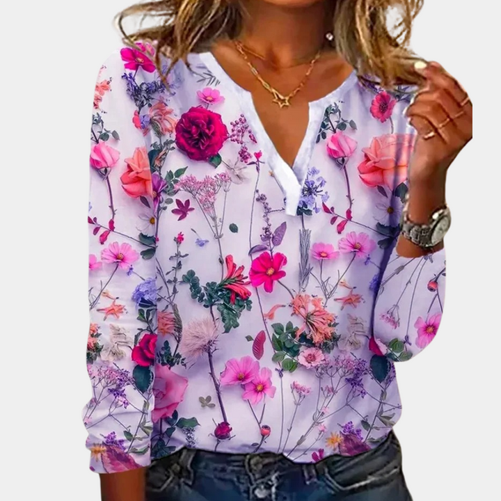 Francesca | Damesblouse met bloemenprint en losse pasvorm