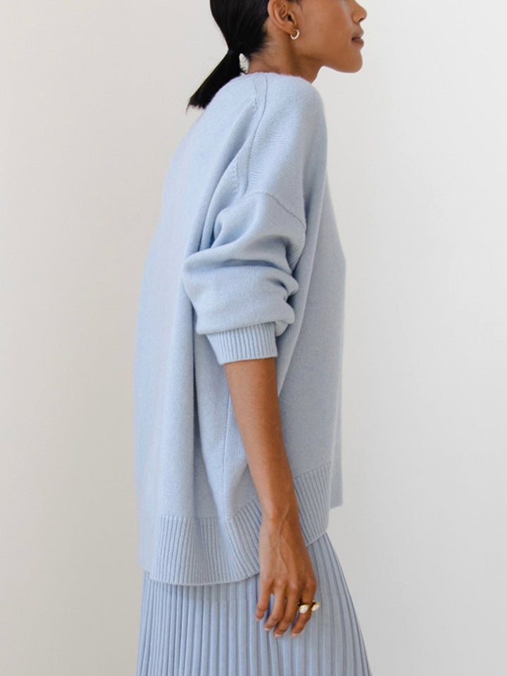Elise | Dames trui met V-hals en oversized pasvorm