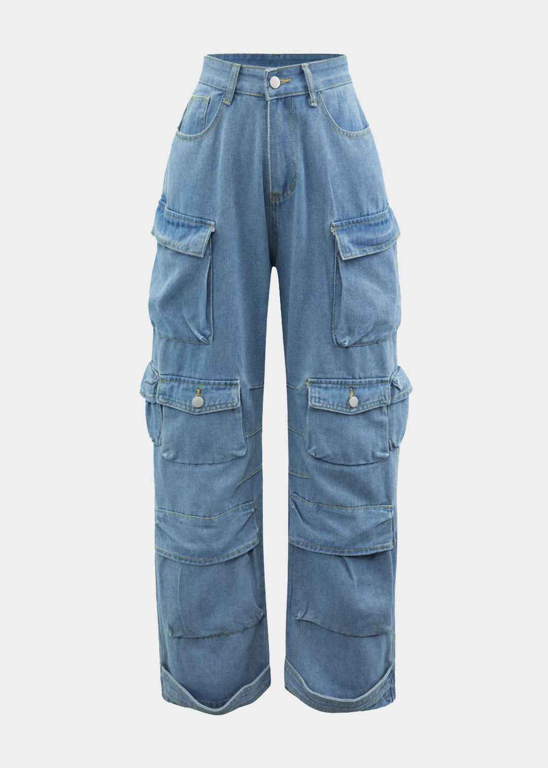 Cargo | Stijlvolle Spijkerbroek Dames - Wijde Pijpen met Zakken, Casual, Loose Fit
