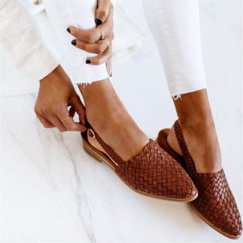 Cerise | Chique Gevlochten Slingbacks