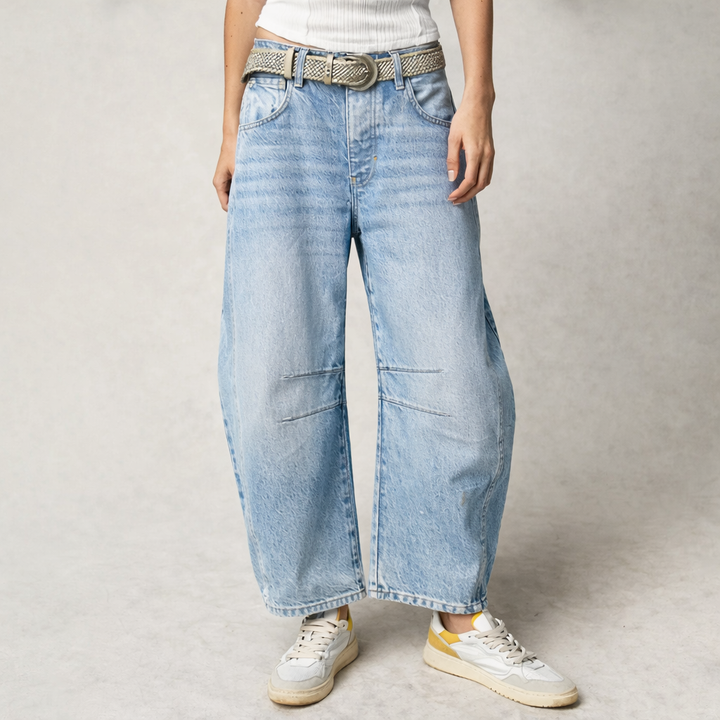 Elowen | Dames Broek met Wijde Pijpen Lage Taille