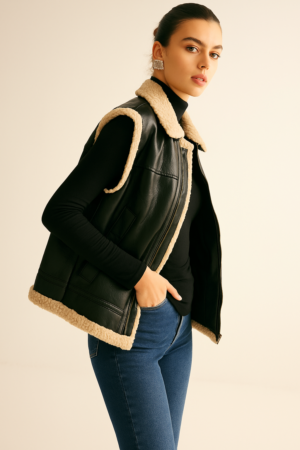 Willa | Dames Gilet met Rits Hoge Kraag