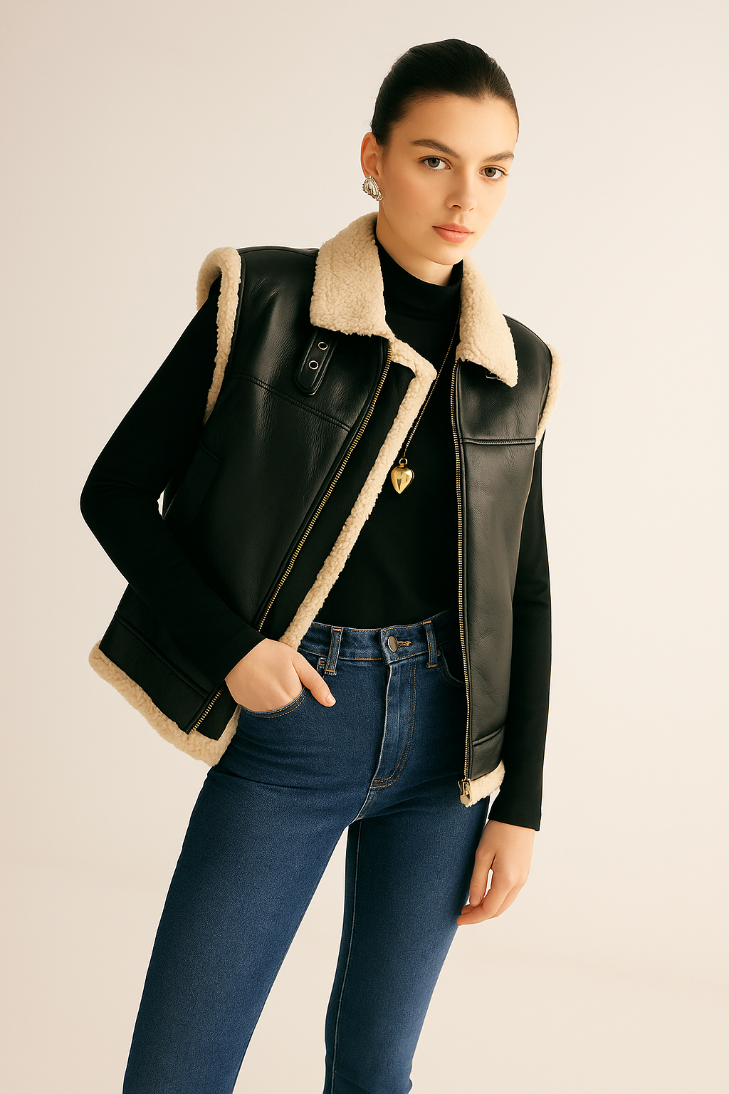 Willa | Dames Gilet met Rits Hoge Kraag