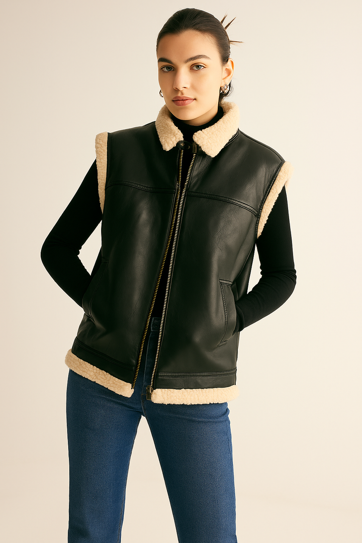 Willa | Dames Gilet met Rits Hoge Kraag