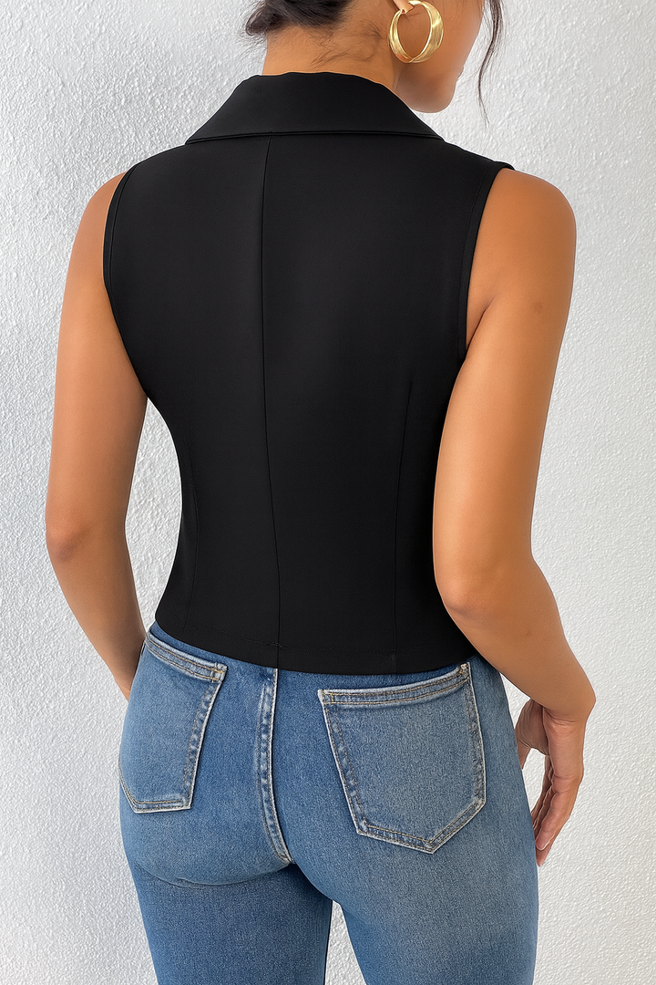 Briella | Dames gilet met knopen reverskraag