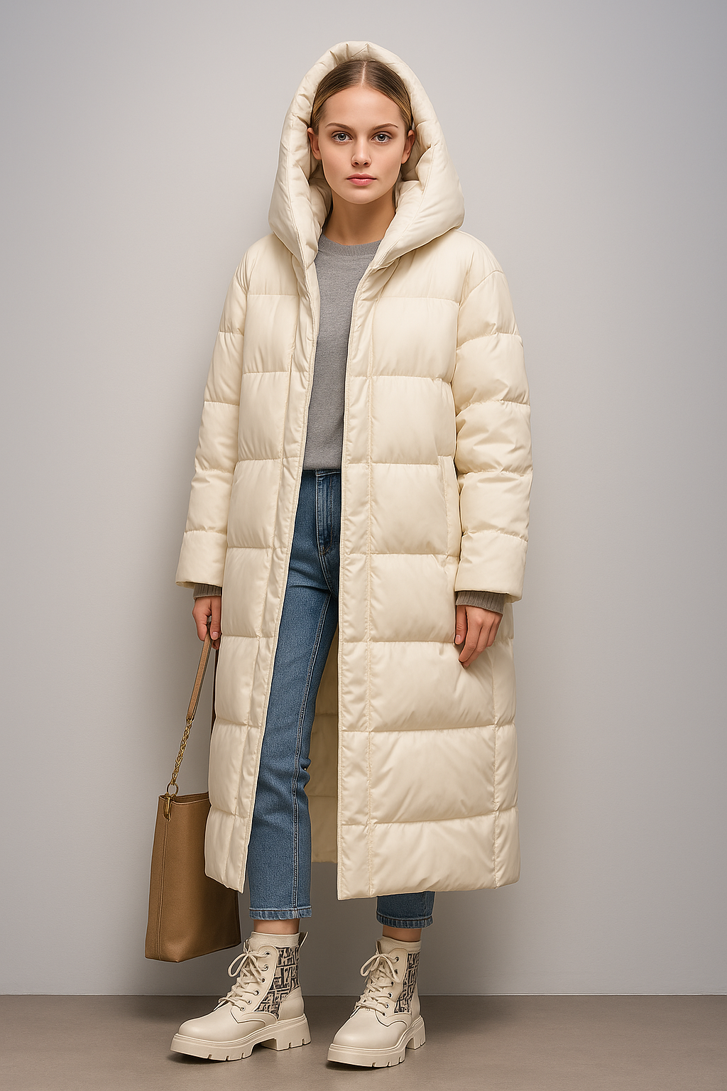 Michelle | Dames winterjas met ceintuur en gewatteerd design