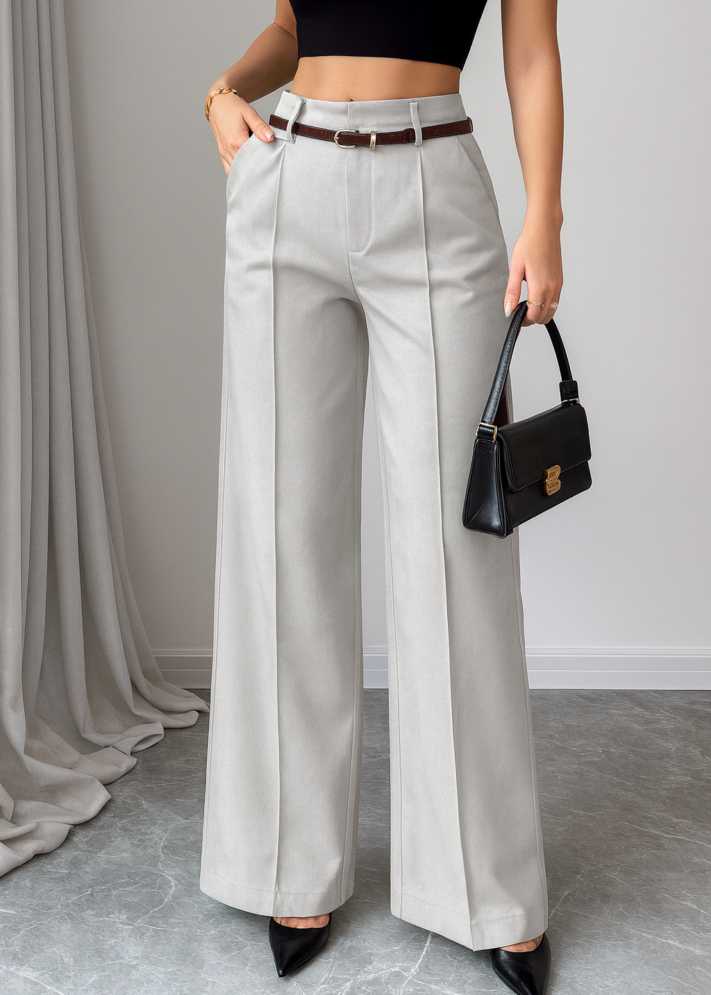 Jolan | High Waist Straight Leg Broek Dames – Regular Fit