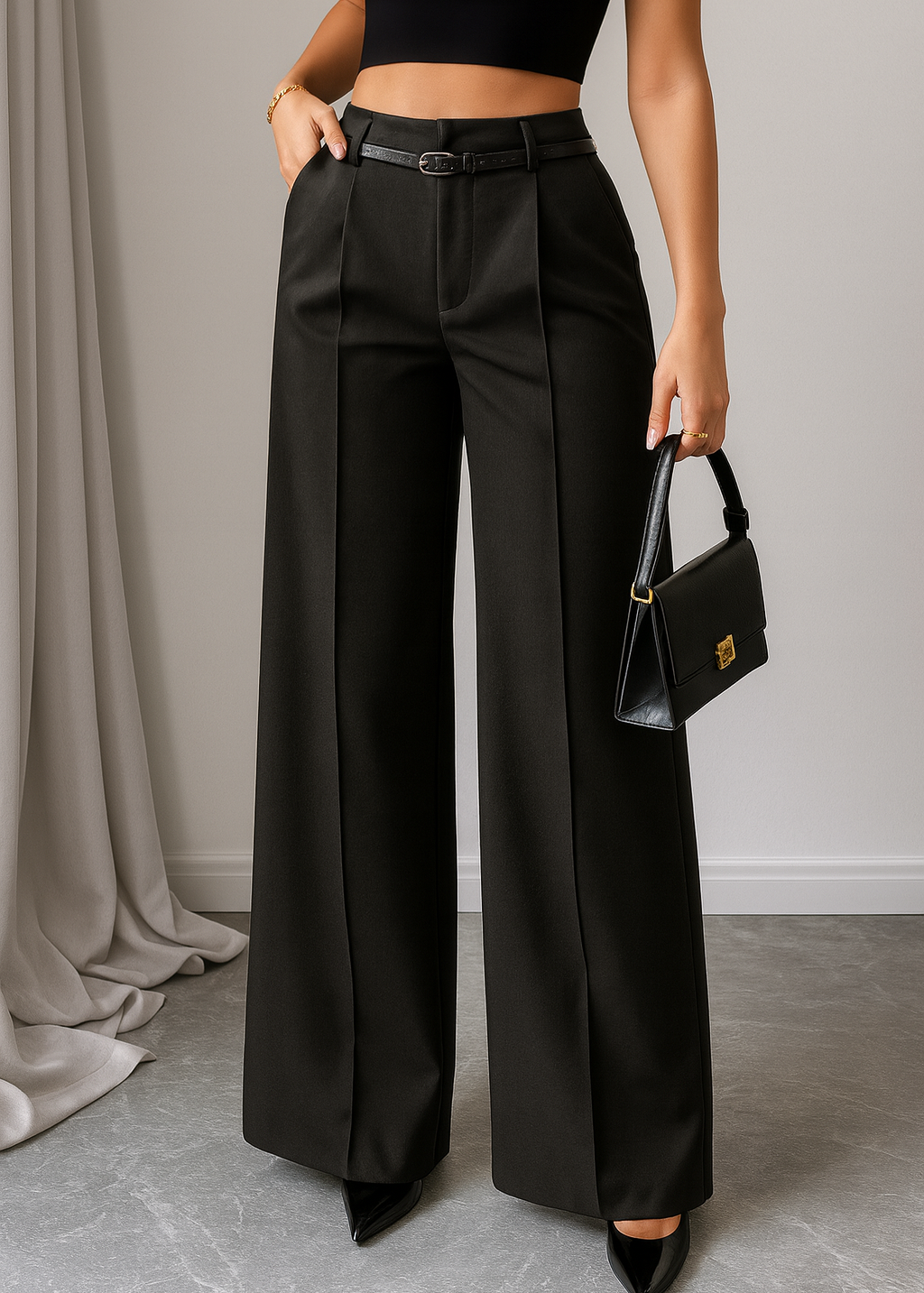 Jolan | High Waist Straight Leg Broek Dames – Regular Fit