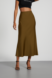 Adrianne | Maxi Rok Satijn Look met Subtiele Glans - Comfy & Luchtig